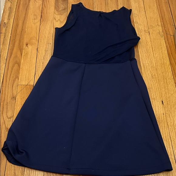 VENUS Navy Mini Dress with Silver Accents. Size 8. See through back. - Picture 6 of 6